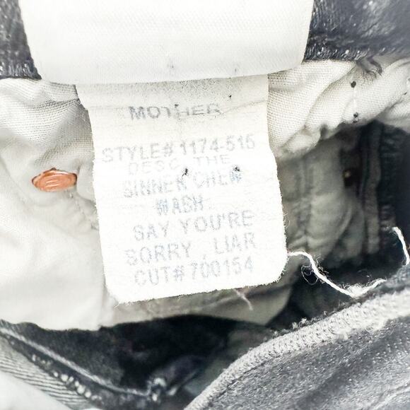 Mother Superior The Sinner Chew Say You're Sorry, Liar Ripped Denim Jean Size 24 - Picture 9 of 10
